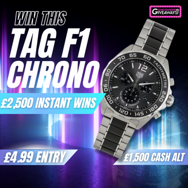 TAG Heuer Formula 1 Chronograph or £1,500 Cash Alt + £2500 Instant Wins