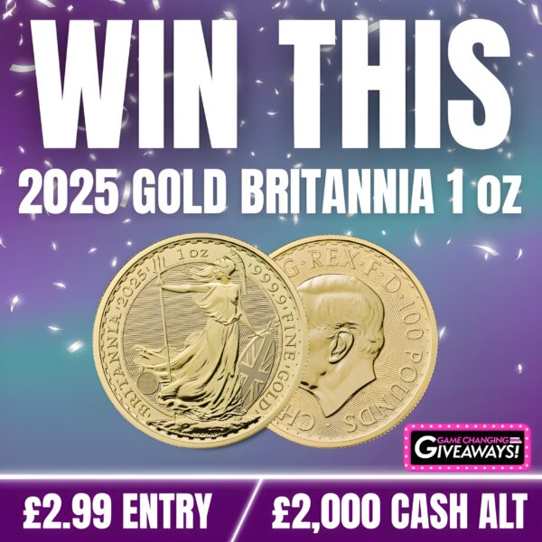 2025 Gold Britannia 1 Oz or £2,000 Cash alt