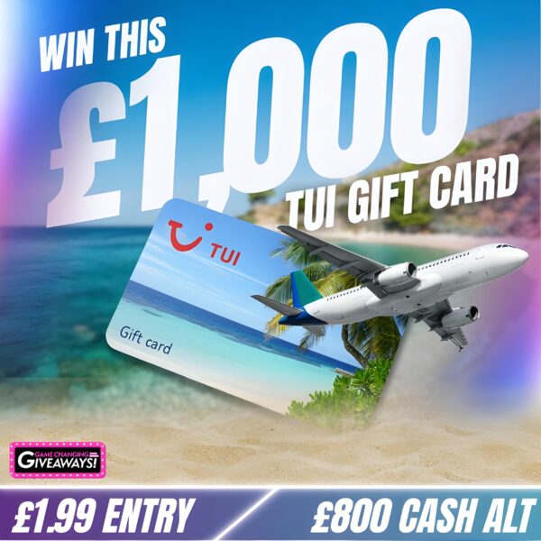 £1,000 Tui Gift Card or £800 Cash alt