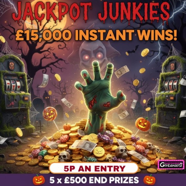 Jackpot Junkies - £15k Cash Instant Wins + 5 x £500 Final Prizes