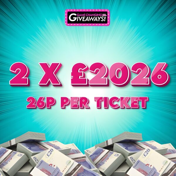 2 winners of £2,026 Cash for 26p