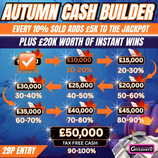 £50k Autumn Cash Builder + £20k Cash Instant Wins