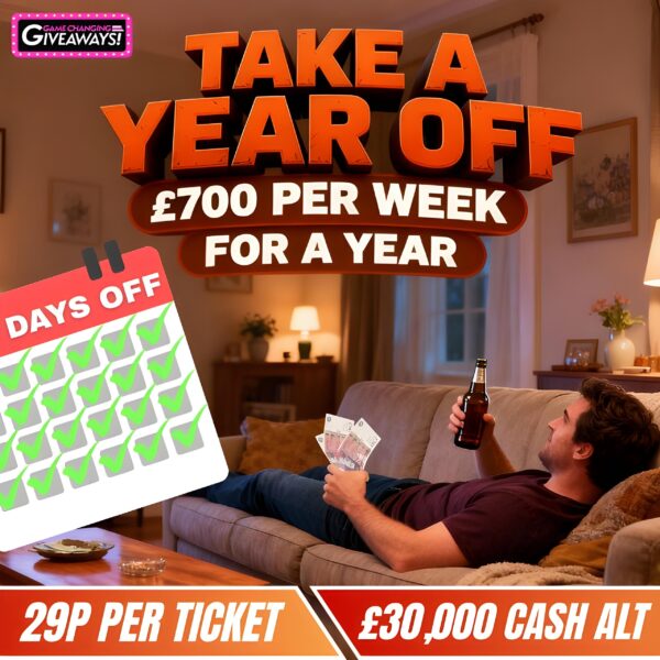 Take A Year Off - £700 Per Week For A Year + £5k Of Instant Wins