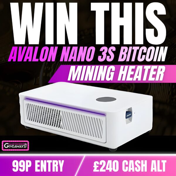 Avalon Nano 3S Bitcoin Mining Heater or £240 Cash alt