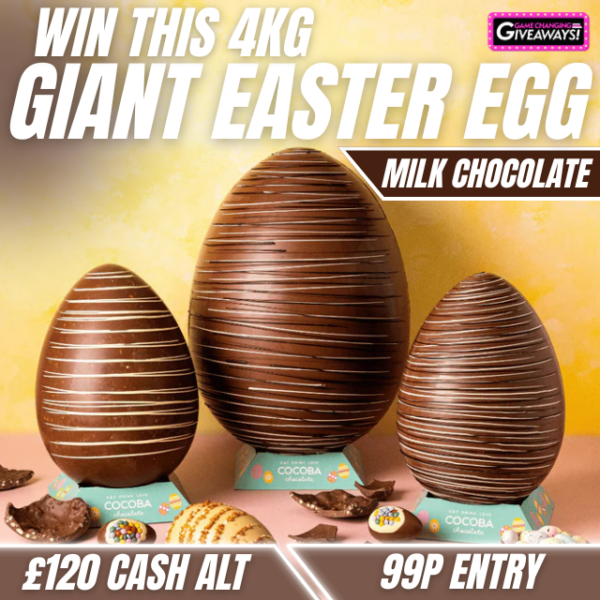 4kg Giant Milk Chocolate Easter Egg or £120 Cash alt