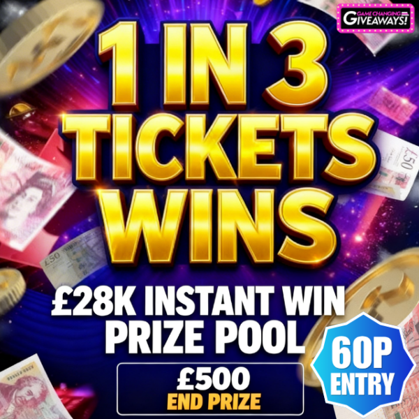 1 in 3 Tickets Win - £28k Prize Pool + £500 Final Prize