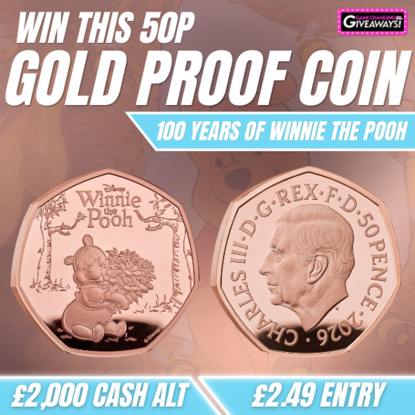50p Gold Proof Coin - 100 Years of Winnie the Pooh or £2,000 Cash alt