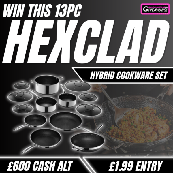 13pc HexClad Hybrid Cookware Set or £600 Cash alt